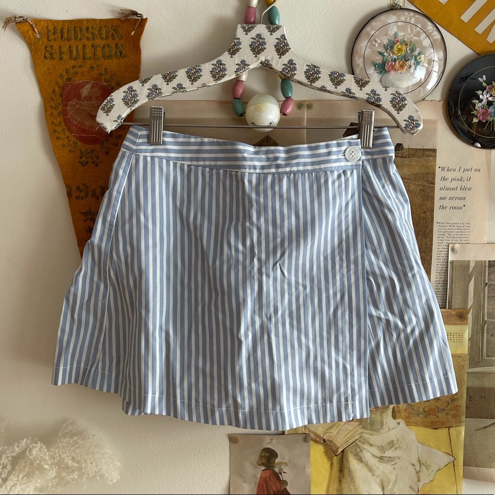 UO Sloane Striped Wrap Skort